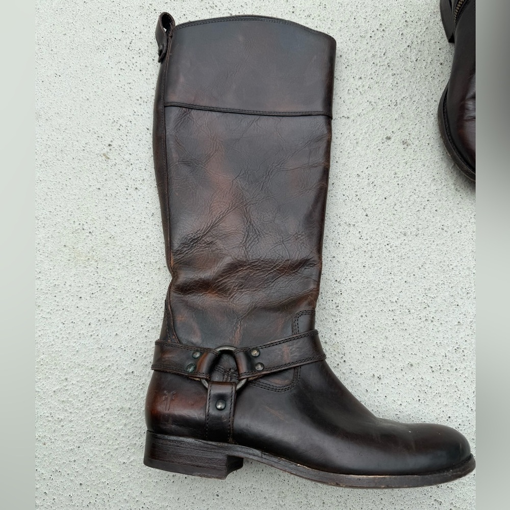 Frye Women's Knee High Dark Brown Riding Boots - Picture 9 of 13